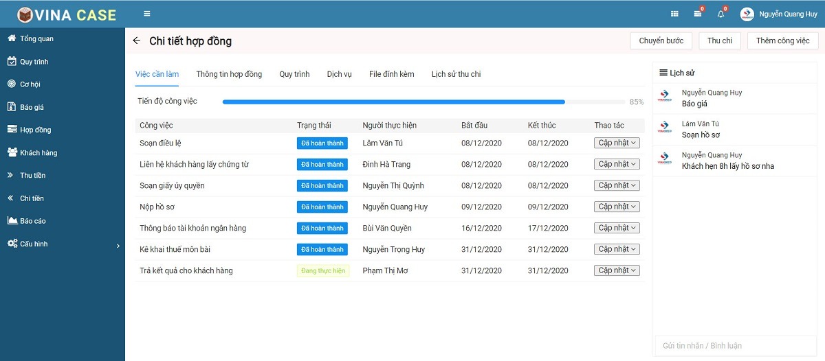 Chức năng thực hiện hợp đồng