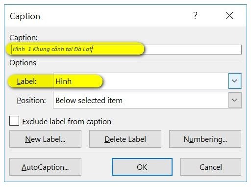 Tạo mục lục hình ảnh trong Word 2010 – 2013 - 2016